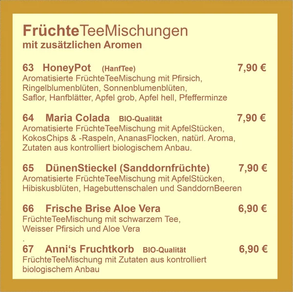 Kleine TeeListe: FrüchteTee